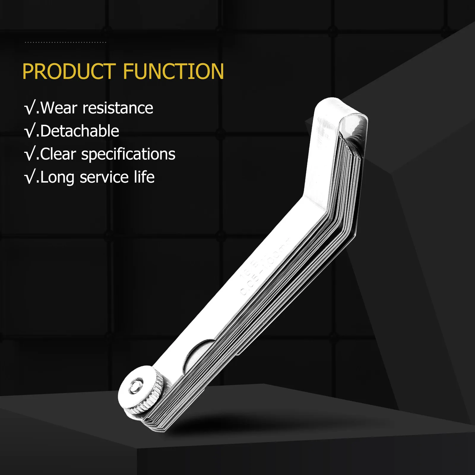 

1Pcs High-Precision Feeler Gauge Spring Steel Durable Measuring Tool for Gap Width Thickness Checking Rotating Foldable Design