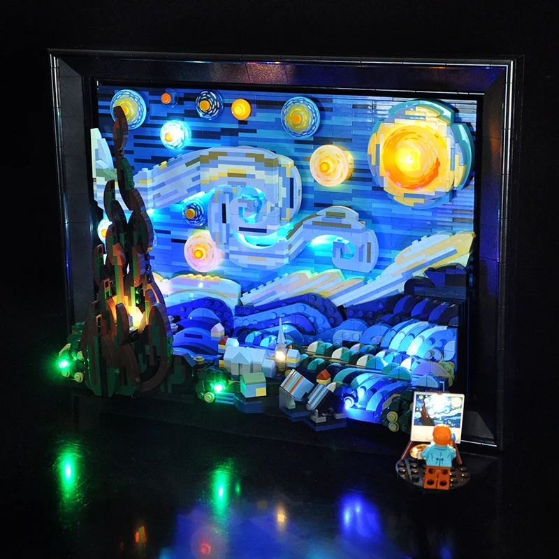 LED-verlichtingsset compatibel met Lego 21333 Vincent van Gogh The Starry Night-bouwstenen (exclusief de modelstenen)