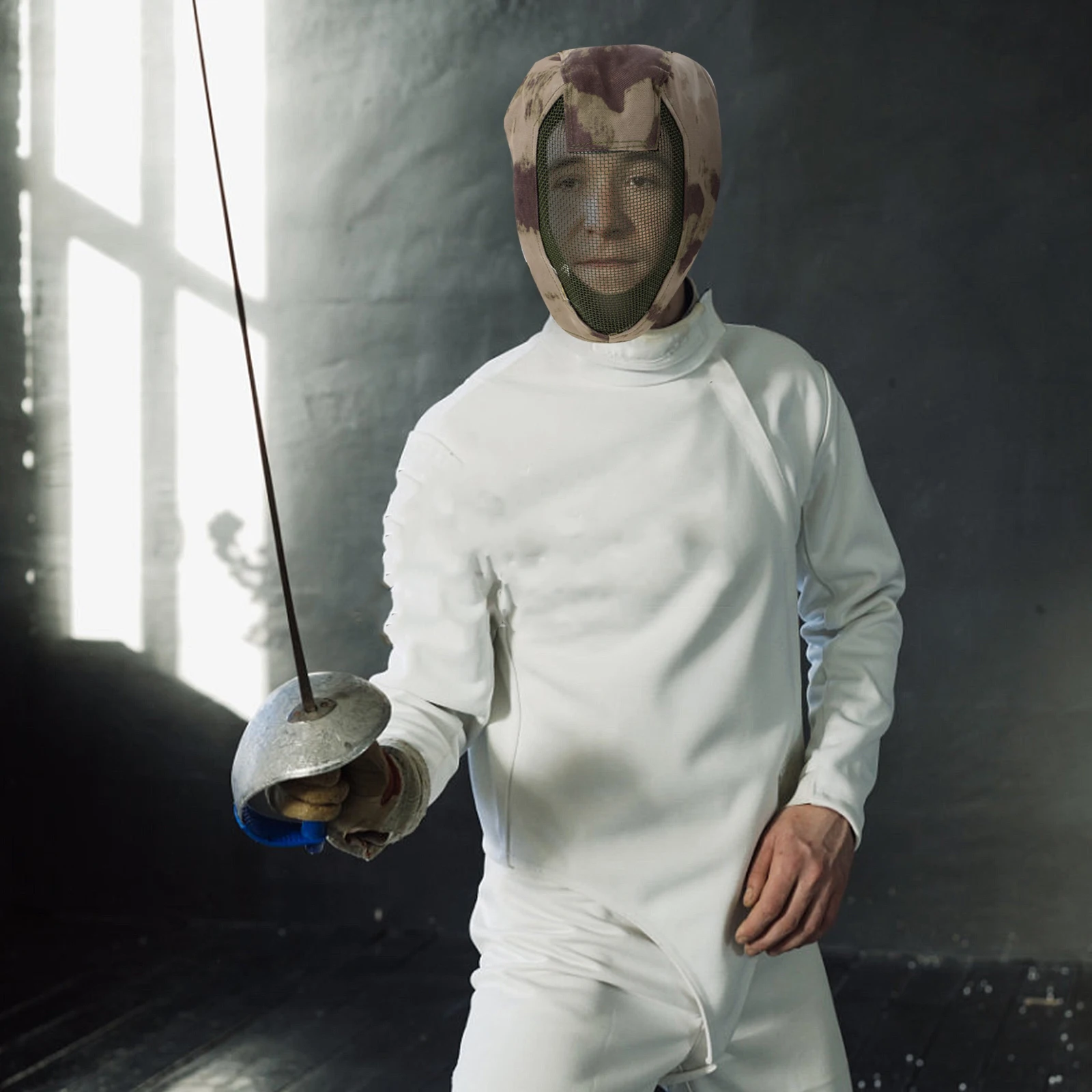 

Metal Mesh Protector Fencing Mask Adult Full Face Guard Protective Outdoor Mask Comfortable Adjustable Head Straps Durable Steel