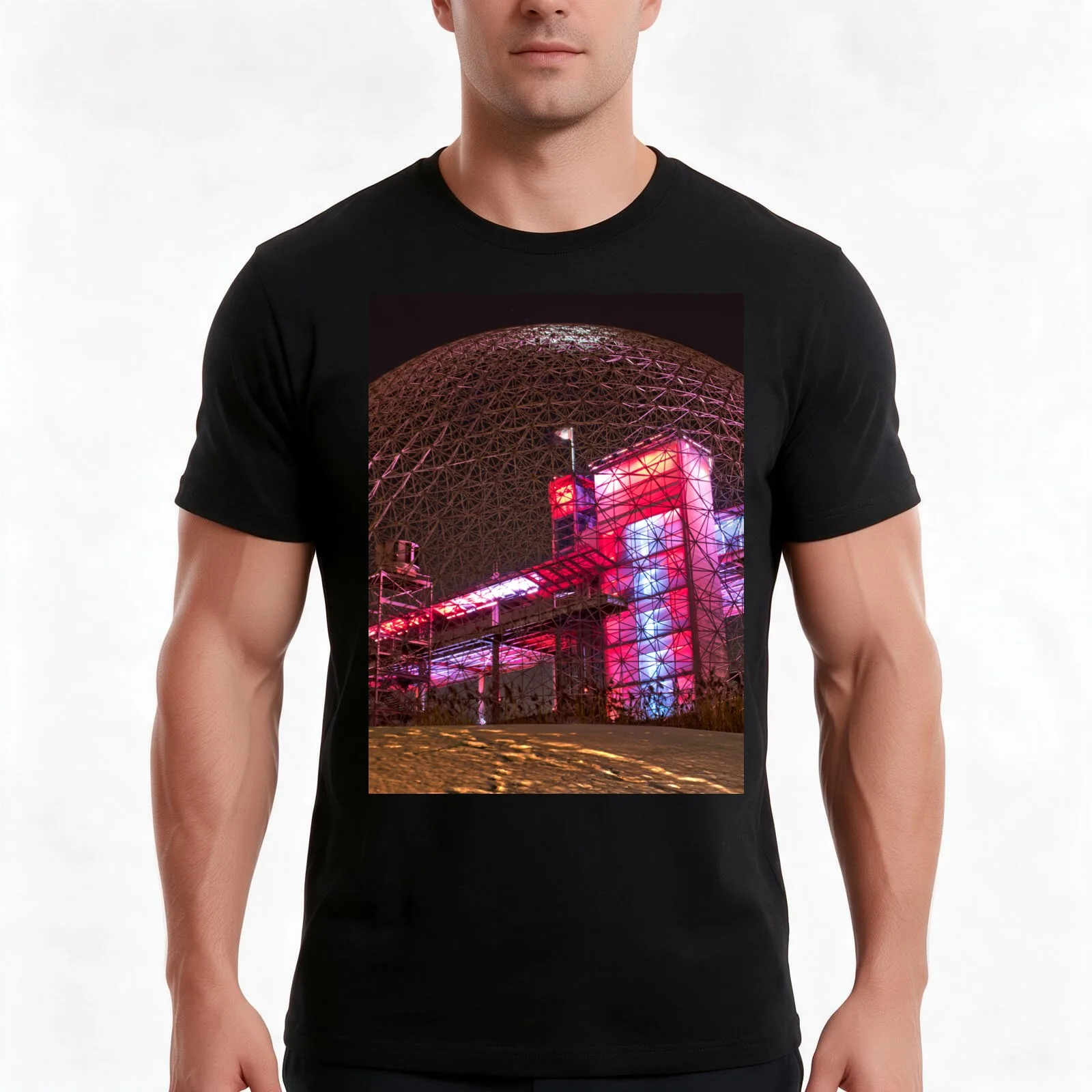 Montreal Biosphere pavilion expo 67 T-Shirt, Summer Casual Cotton Tee, Oversized Streetwear Tops, Vintage Graphic Print