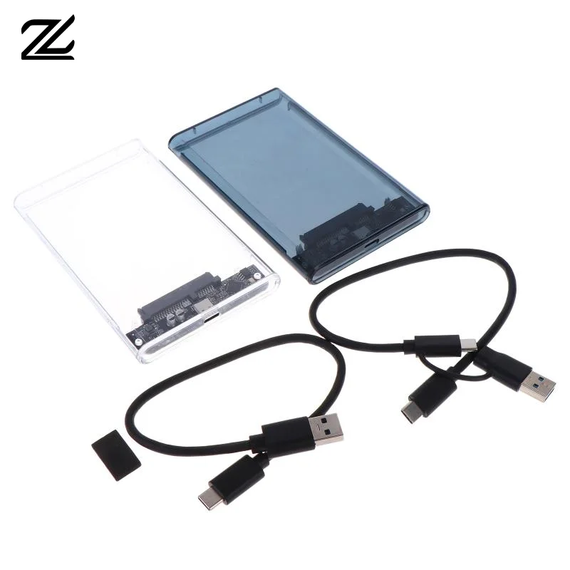2.5 Inch SATA To USB Type C External Hard Drive Enclosure 5Gbps HDD SSD Case Transparent Support For PC Laptops