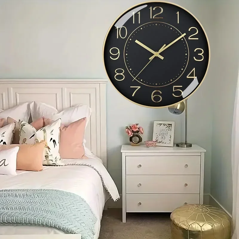 8 Inch Large Vintage Round Decoration Home Bedroom Time Kitchen Nordic Wall Clock Non-Ticking Clock for bedroom