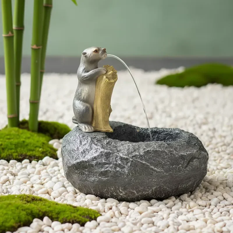 Modern Resin Outdoor Fountain Nature Season Theme Free Standing Garden Water Feature Decor