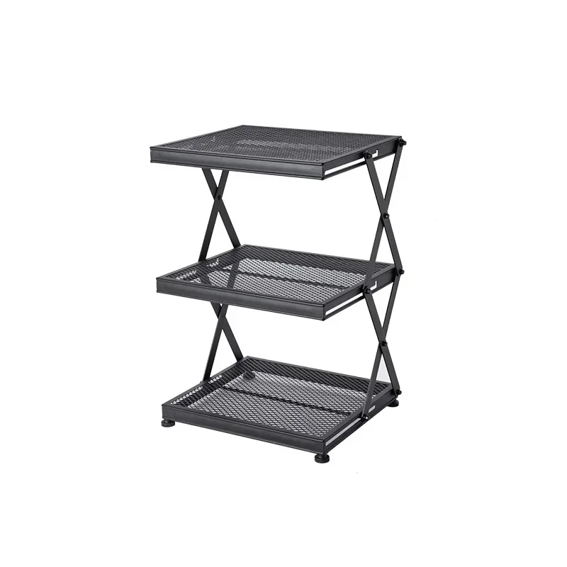 SHIMOYAMA kitchen/bathroom Outdoor Camping Folding 3 Tier Stocked Living Room Sustainable Home Storage Organization Rack Shelf