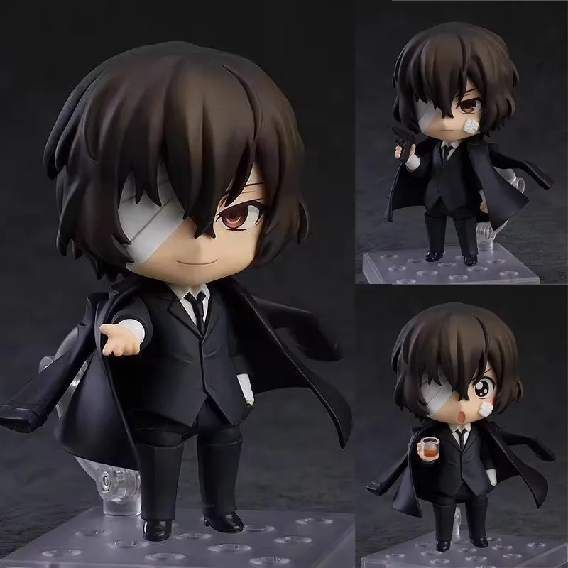 

In Stock Nendoroid Bungo Stray Dogs1748 Dark Era Dazai Osamu Q Version Figurine - Swap Face Collectible Model Desktop Decorative