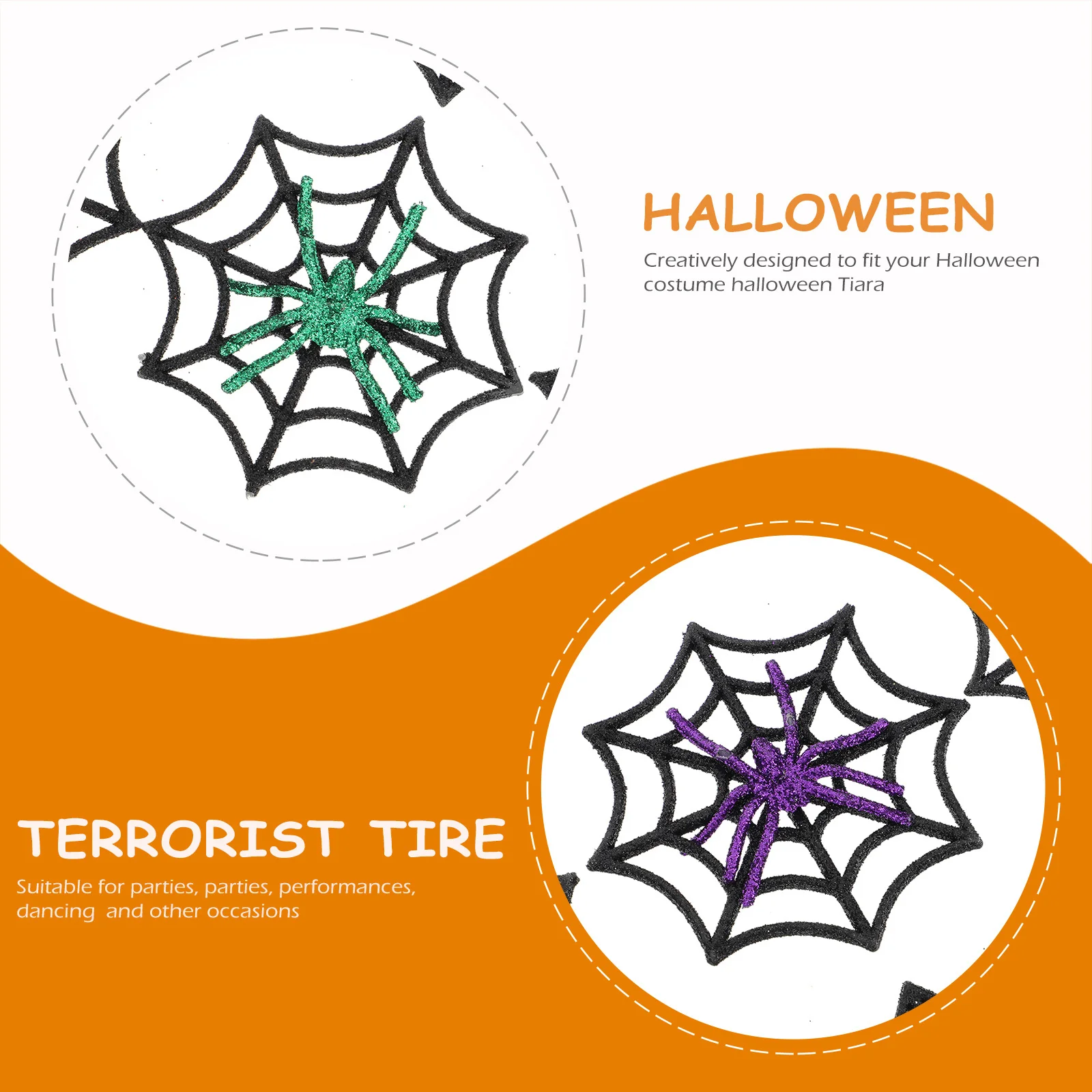 

8Pcs Plastic Spider Web Hairpin Halloween Hair Clip Barrette Halloween Costume Party Hair Accessories for Girls Kids Ladies