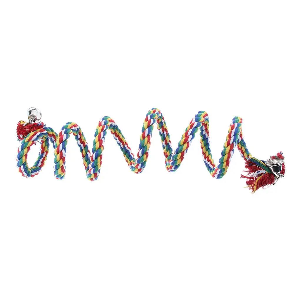 Bird Parrot Spiral Climbing Rope Chew Toy Cotton Perch Cage Platform for Small Large Birds Bird Parrot Spiral Climbing Rope Chew Toy Cotton Perch Cage Platform for Small Large Birds