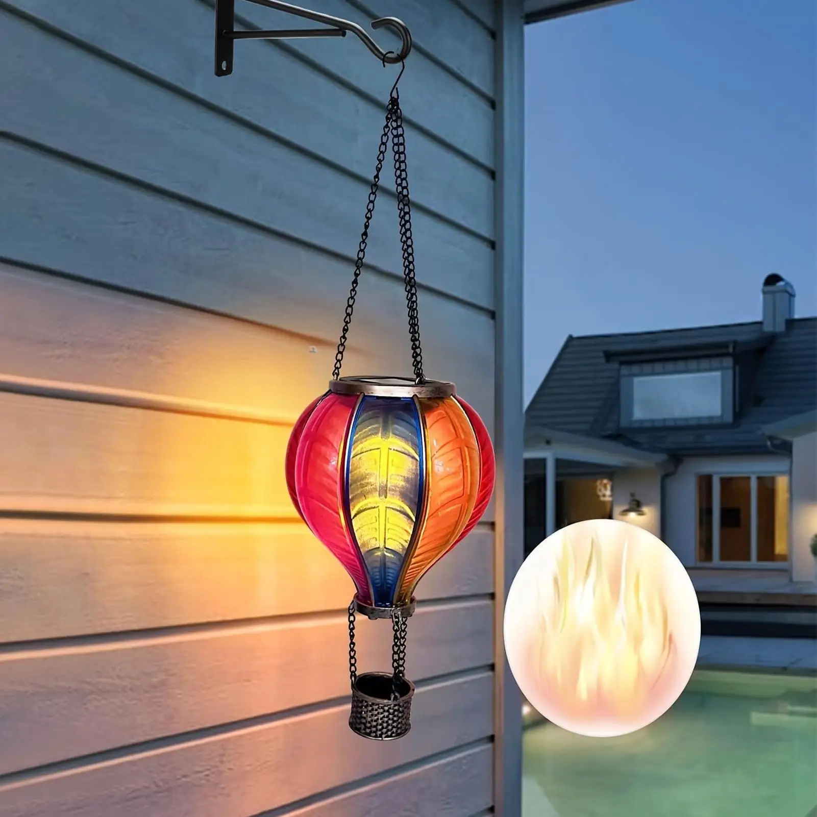 Hot Air Balloon Lanterns Solar Lantern Waterproof Portable Decorative Decor Lamp for Outside Garden Patio Balcony Night Decor - view 3