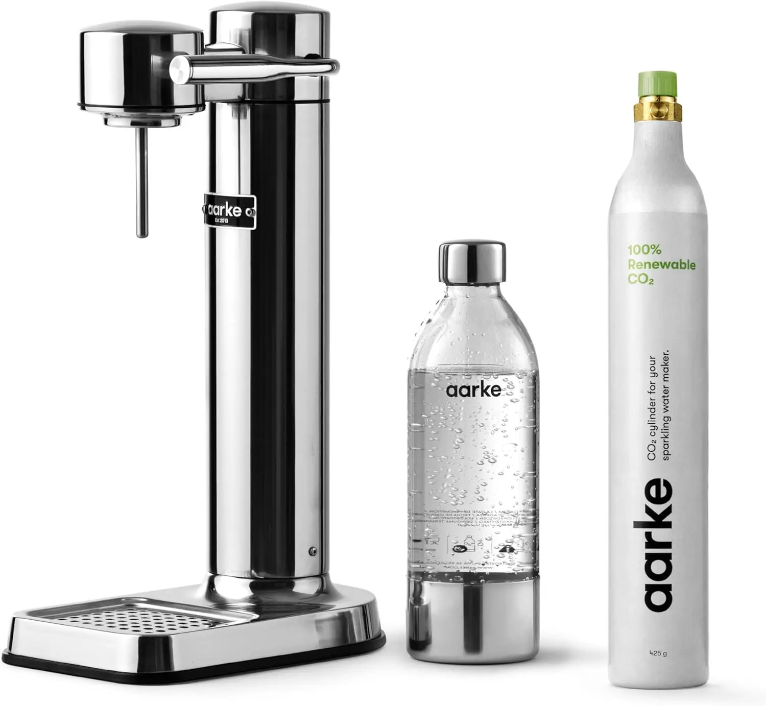 Carbonator lll with CO2 Cylinder, Sparkling &Carbonation Water Machine, Stainless Steel with PET BPA-Free Reusable Bottle Volume