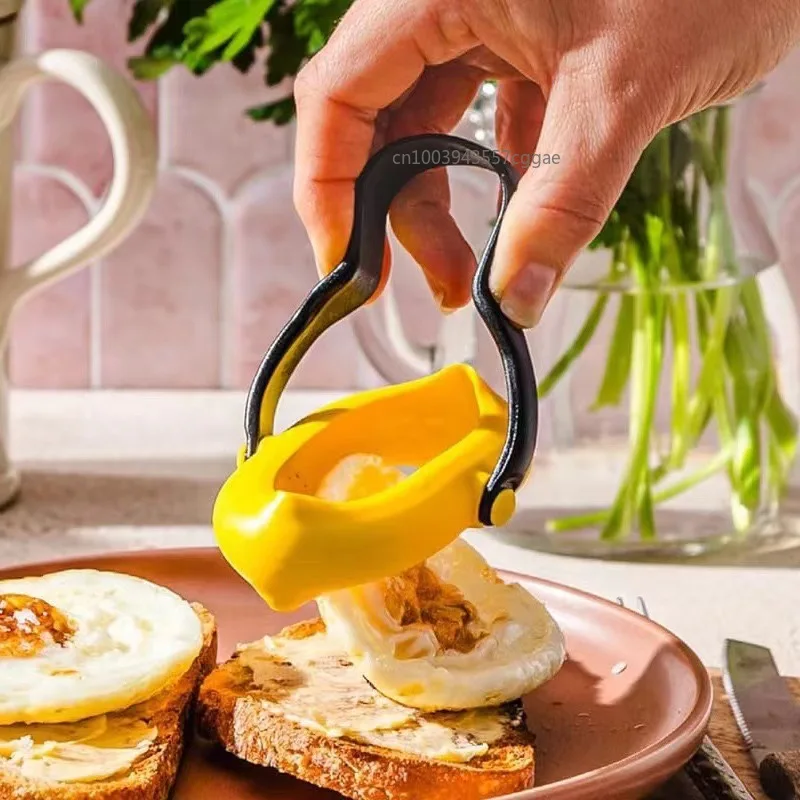 أدوات الطبخ قالب البيض المقلي 3 في 1 يقلب سهل صنع أدوات البيض DIY بها بنفسك مع مقبض حلقة البيض المضادة للتسرب للإفطار