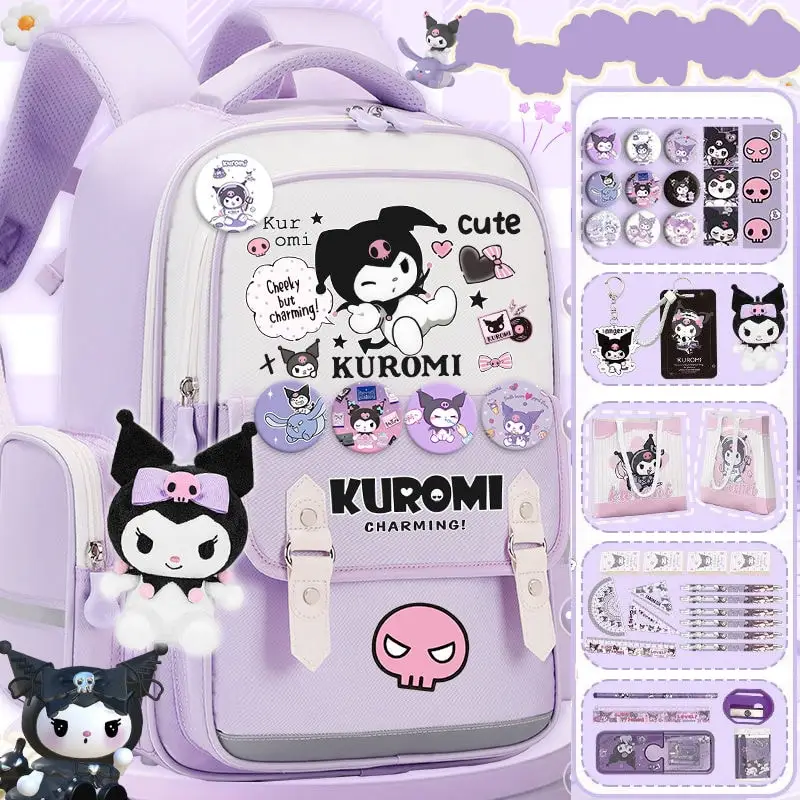 Anime Sanrioed Plush Toy Kuromi Backpack Children Girl Boy Schoolbag Student School Shoulder Bag Computer Large Gift for Friend