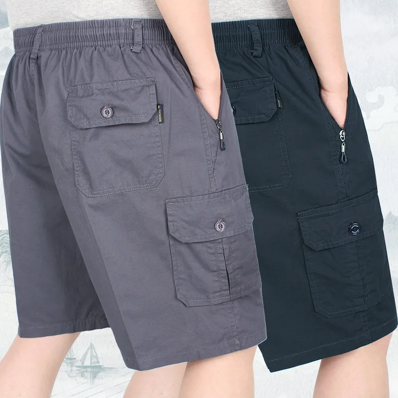 

Loose Fit Pure Cotton ort Pants for Middle-Aged And ly Men with Multiple kets Dad Casual Loose Size Five Pants