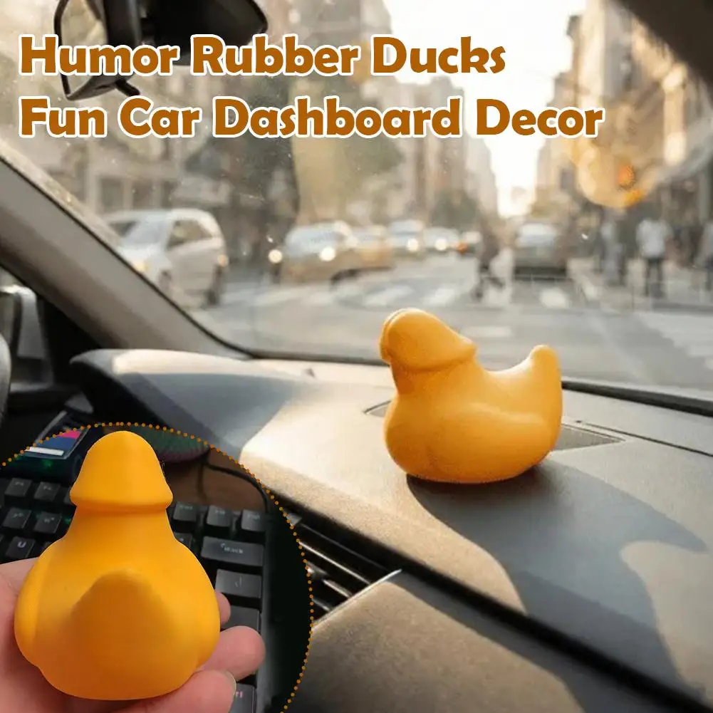 Prank Ornament Hilarious Prank Gag Gift Office Desk Decoration Ornament Mini Duck Figurines for Car Interiors Office Desks