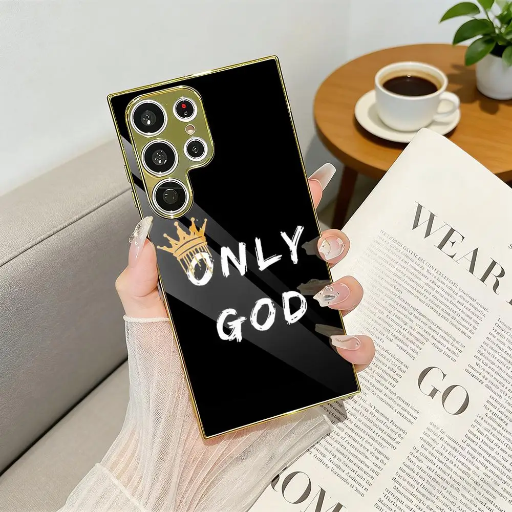 Bible Inspirational Quotes Phone Case Electroplated Metal Frame Case For Samsung Galaxy S25 S24 S23 Ultra Funda