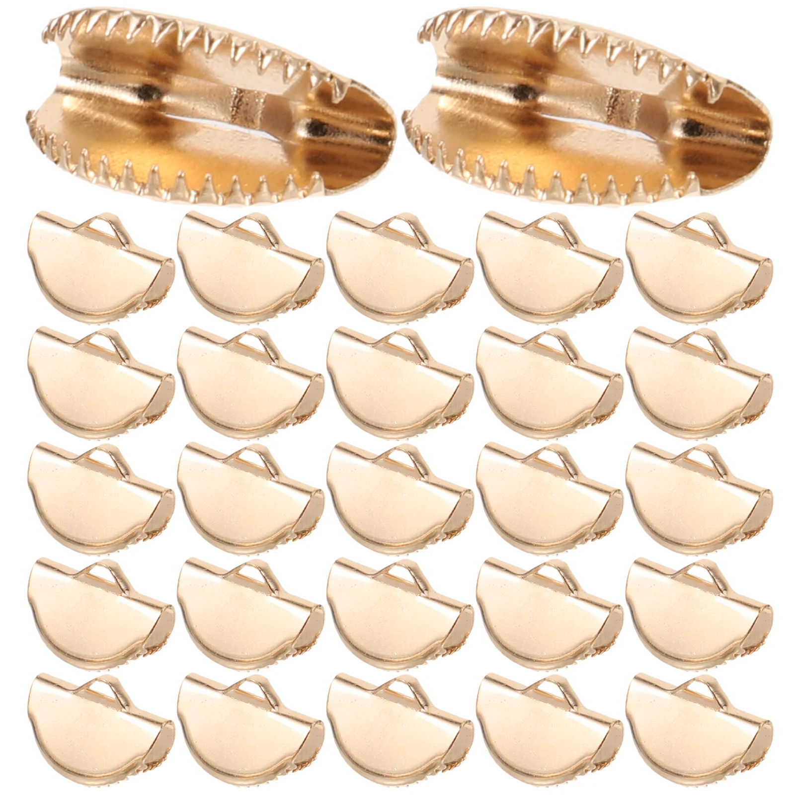 1000Pcs Buckle Tassel Clip Metal Ribbon End Clamp DIY Jewelry Fasteners Crimp Ends Clip Keychain Zipper Pull Accessory