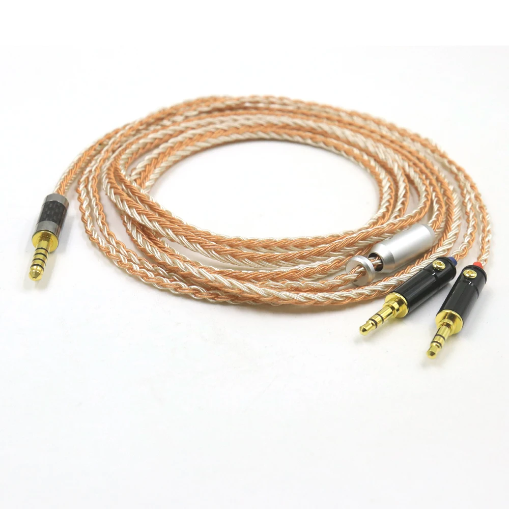 2.5 4.4 ミリメートル 4 ピン Xlr 16 コアヘッドフォンイヤホンケーブルデュアル 3.5 Hifiman Ananda Sundara HE1000se HE6se he400 Z7M2