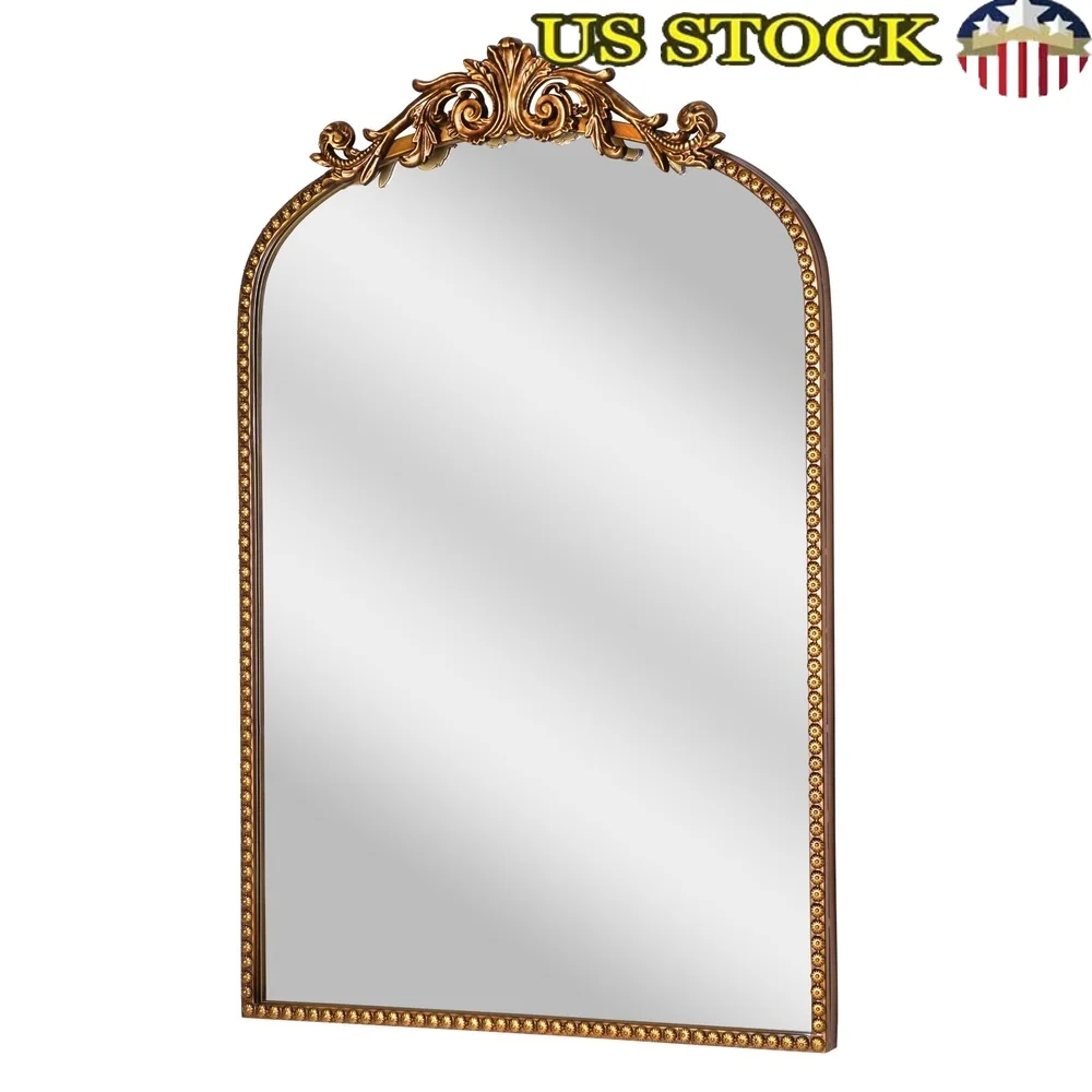 

Элегантное Золотая филигранная арка, настенное зеркало, декоративный акцент, гостиная, спальня, прихожая, классический дизайн, прочная конструкция