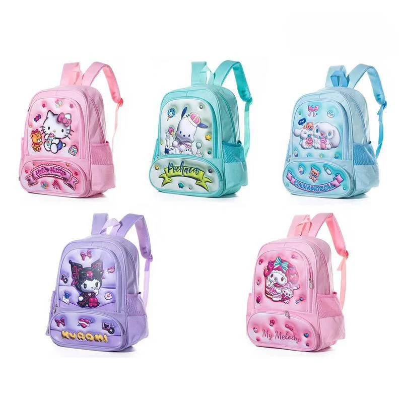 Kawaii Cartoon Animation Sanrio's New 3D Three-Dimensional Children's Backpack My Melody Hello Kitty Kuromi Cinnamoroll Backpack