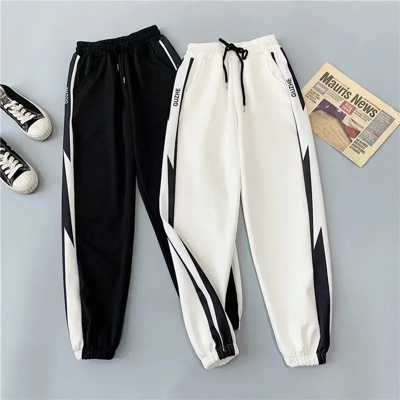 العصرية الكورية نمط المرأة Sweatpants فضفاضة تناسب Harajukubf التخسيس الكاحل الربط عارضة الحريم السراويل
