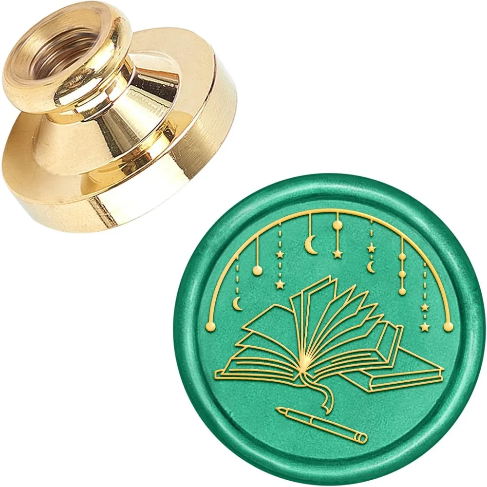 Book Wax Seal Stamp Head Graduation Sealing Wax Stamp Head Olny No Handle 25mm Removable Brass Stamp Head for Wedding