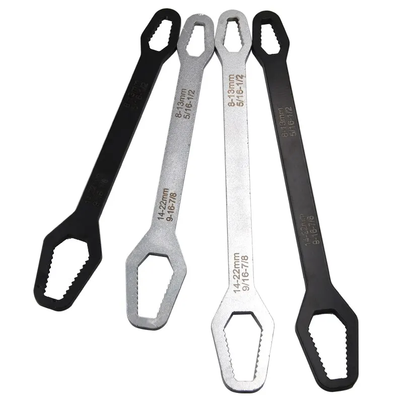 黒色両口レンチ 8-22mm 多機能ソリッド六角レンチ クロムメッキネジナットハンドツール