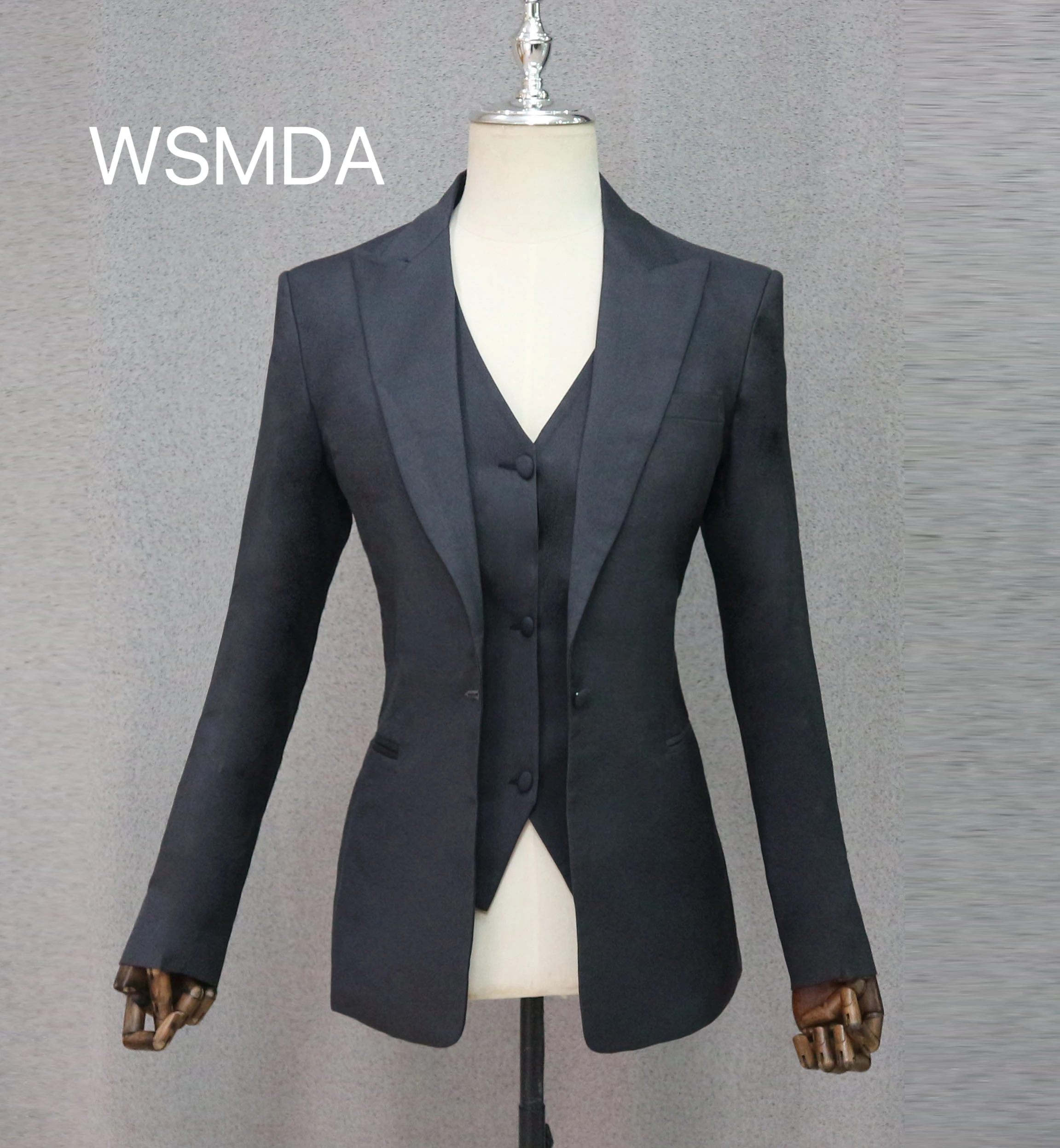 Set Blazer Modis Setelan Wanita 3 Buah Tuksedo Pernikahan Pakaian Pesta Pernikahan Celana Panjang Kasual Setelan Wanita Formal Set Kantor