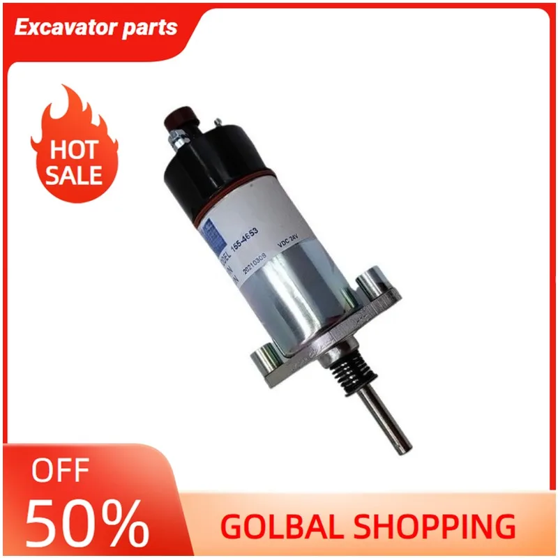 

24V 155-4653 Solenoid Shutoff Flameout Switch E330/E330B/W330B/973C/140H/160H Machinery Parts (155-4653)