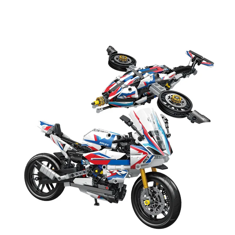 مكعبات بناء الدراجات النارية المتحولة 2 في 1، لعبة تجميع ذكية للأطفال، هدية إبداعية للأطفال