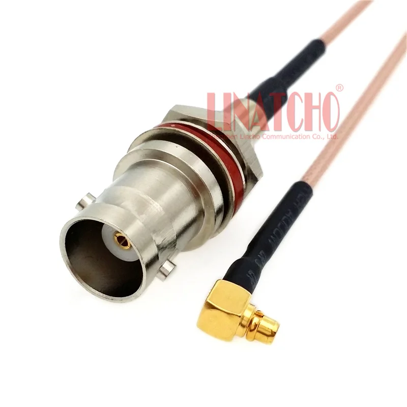 15cm Low Loss BNC Female to MMCX Male Right Angle Connector RF RG316 Coaxial Cable Assembly