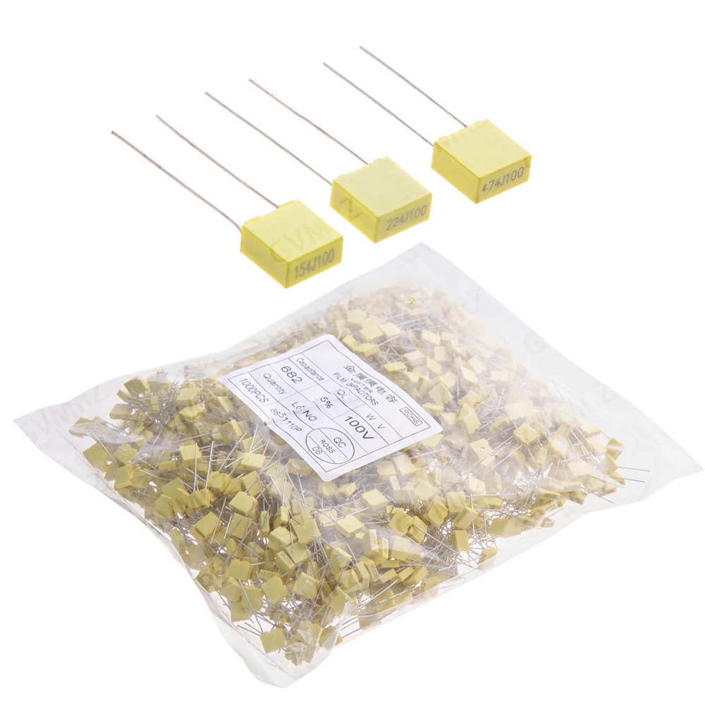 1000ps 100v 102J152J 222J 332J 472J 682J 103J Metal film capacitor 1NF 1.5NF 5NF 22NF 47NF 100NF 220NF capacitor 474J 822J