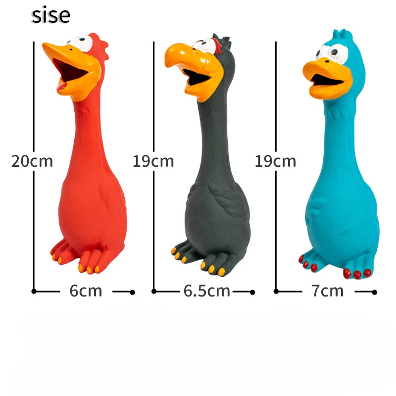 Squeaky Dog Rubber Toys Dog Latex Chew  Chicken Animal Bite Resistant Puppy Sound Toy  Supplies For Small Medium Large