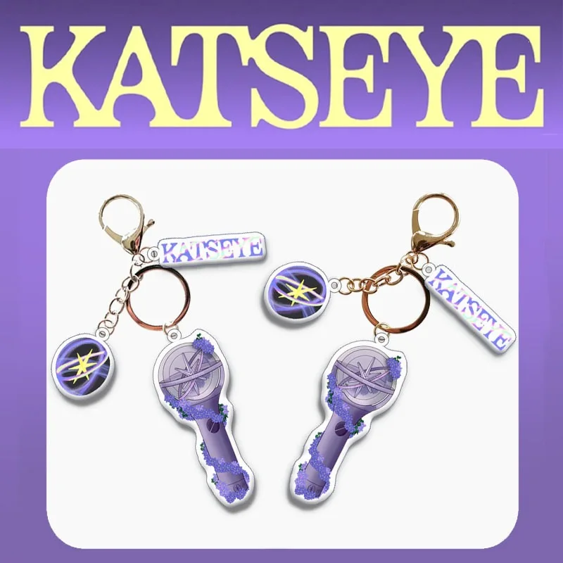 Katseye Acrylic Keychain Kpop Lightstick Charm Bag Pendant Decor Accessory For Fans Collection