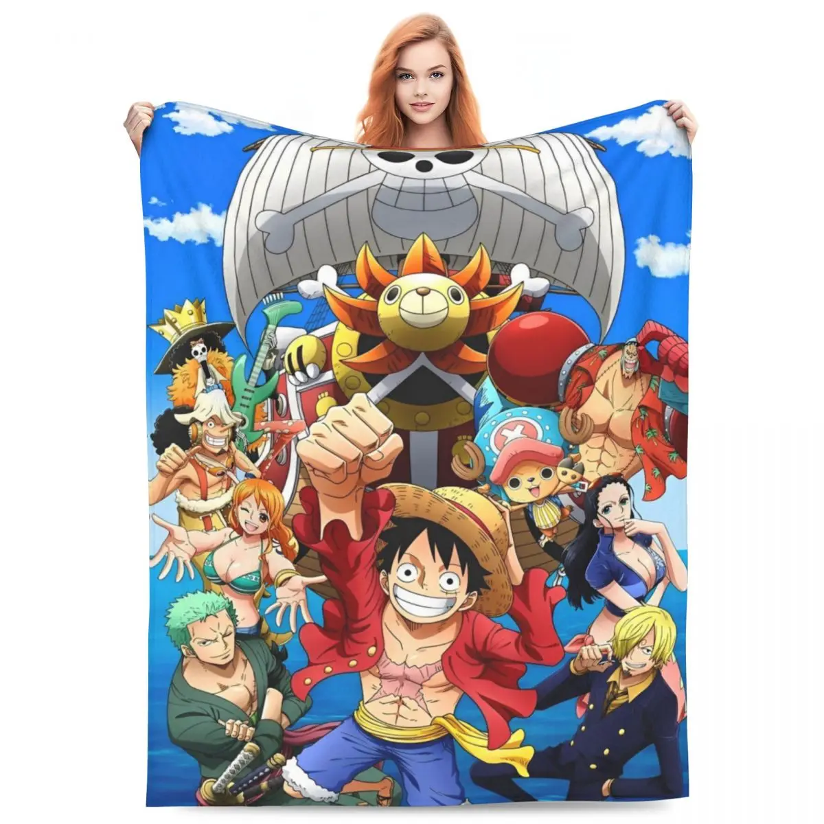 O-One P-Piece Anime Blanket Quality Super Warm Throw Blanket Winter Travel Outdoor Funny Bedspread