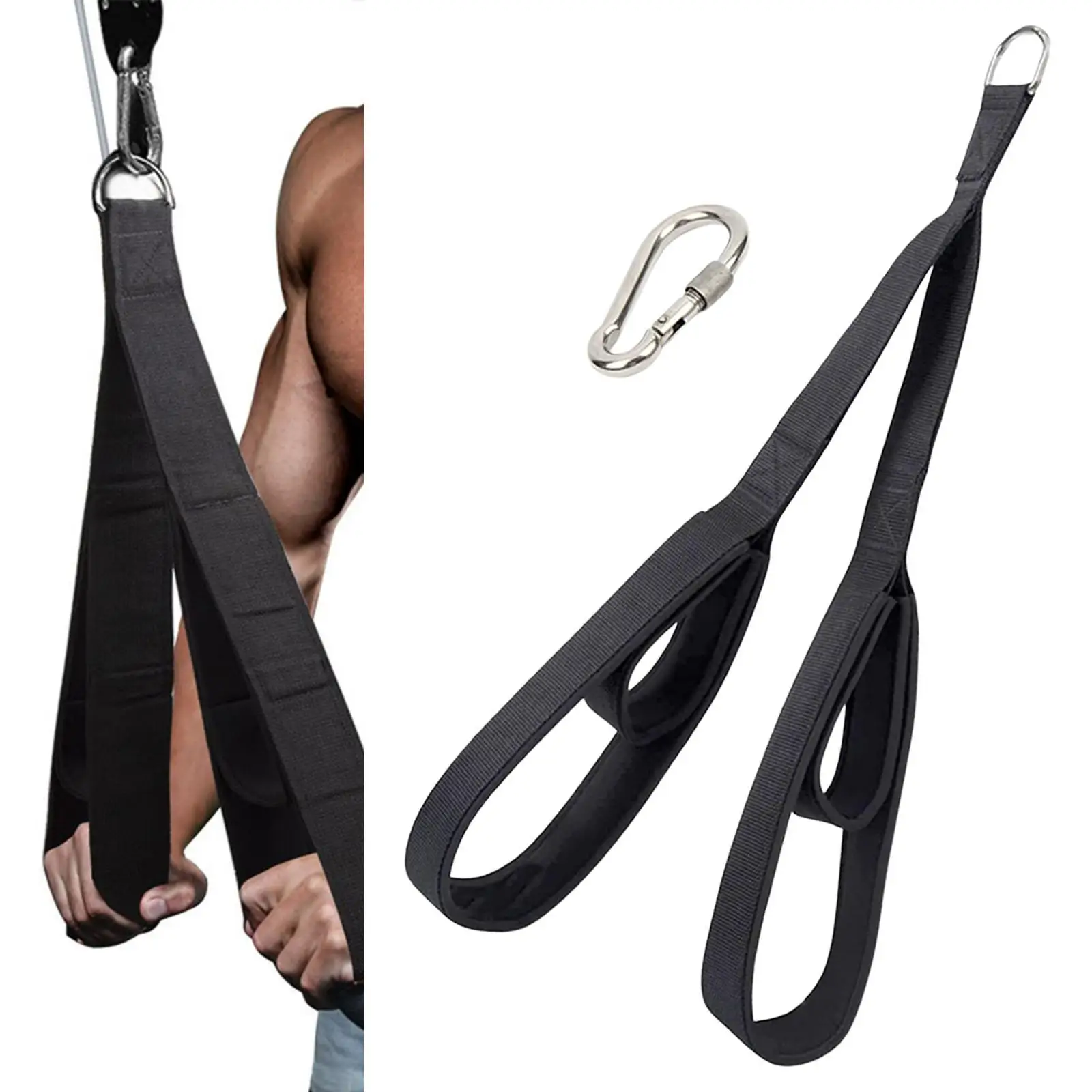 Triceps Rope Pull Down Handle Crunches Biceps Pulley Cable Machine Abdominal Chinning Gym Rope