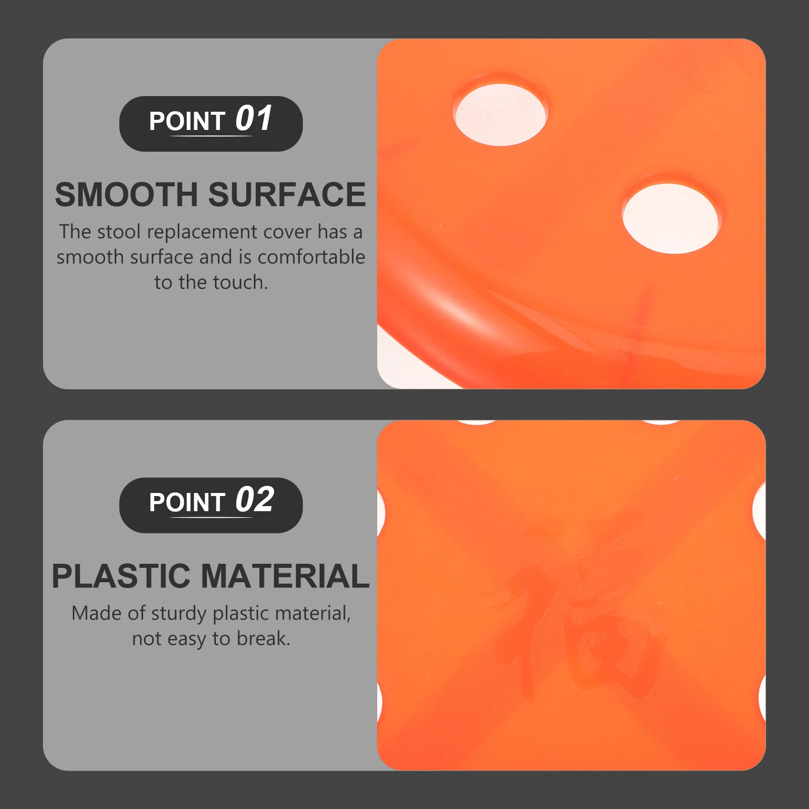 

Household Bar Stool Seat Cover 29cm Round Replacement in Black Plastic for Restaurant Canteen Chair Repair Part