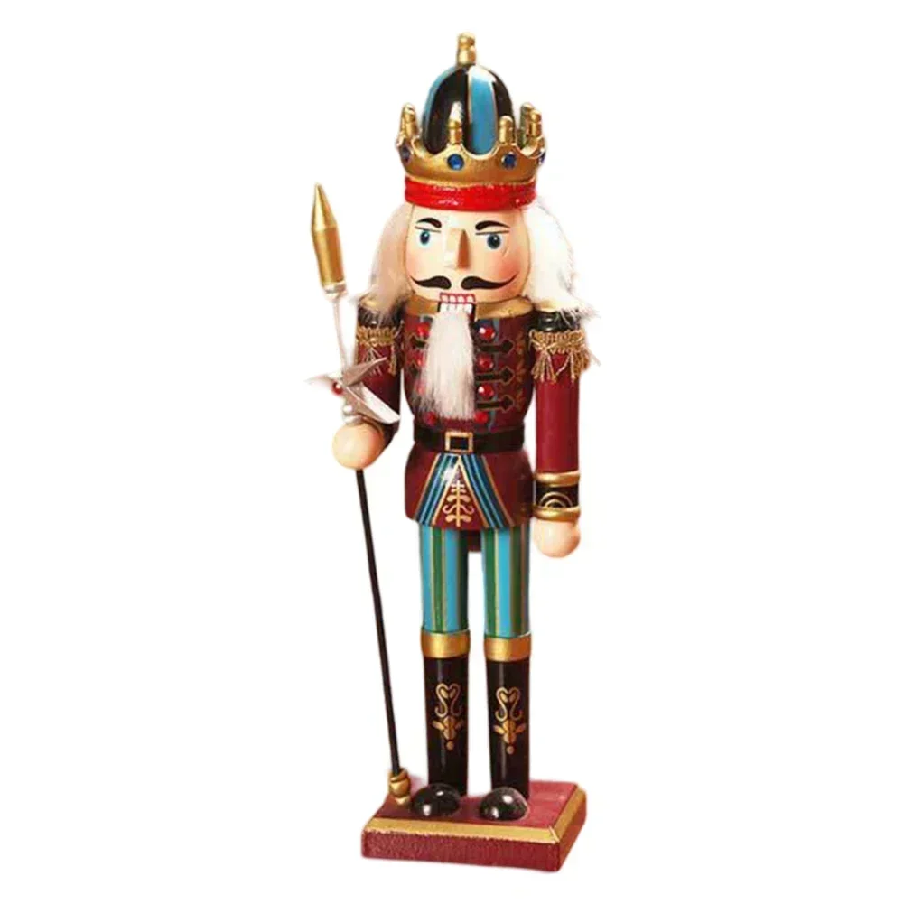 Figurine de Marionnette Casse-Noisette en Bois, Soldats Pehonneur à la Main, Modèle de Beurre, Ornements de Noël, Décoration de la Maison, Nouvel An, 30cm