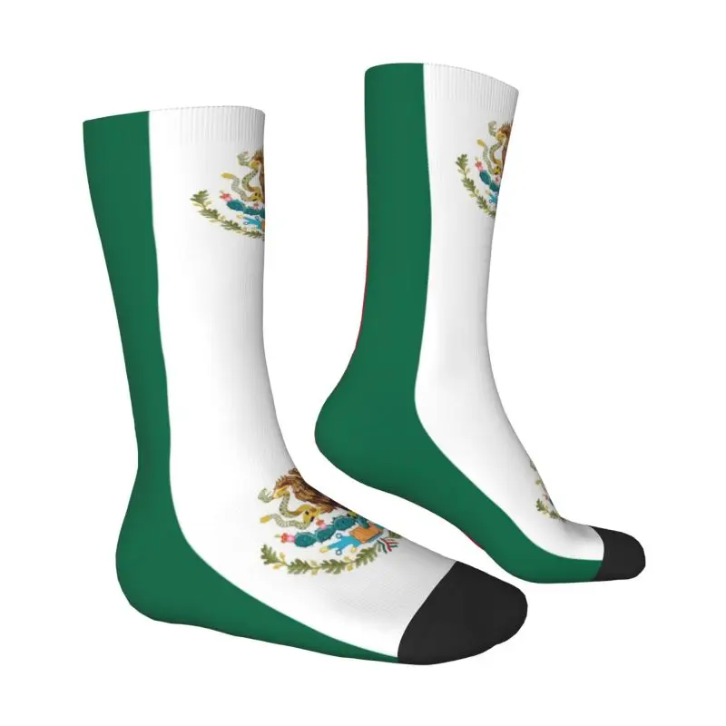 Mexico Flag Mens Crew Socks Unisex Kawaii 3D Print Mexican Proud Dress Socks