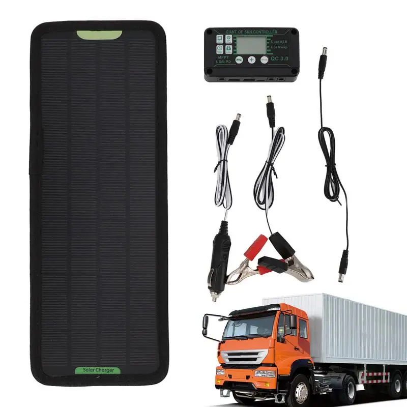 

Car Solar Charging Kit Solar Trickle Charger Portable For Cars Plug And Play Car Battery Charger For Boats Tractors Automobile