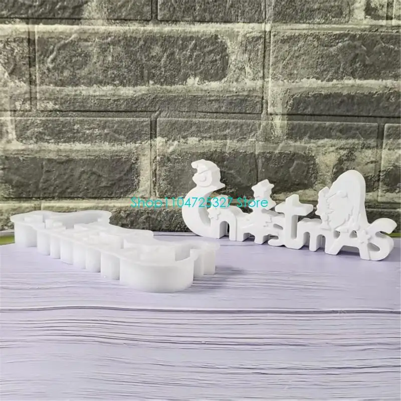 D8KF Festives Cement Silicone Mold DIY Christmas Decoration Ornament Craft Project