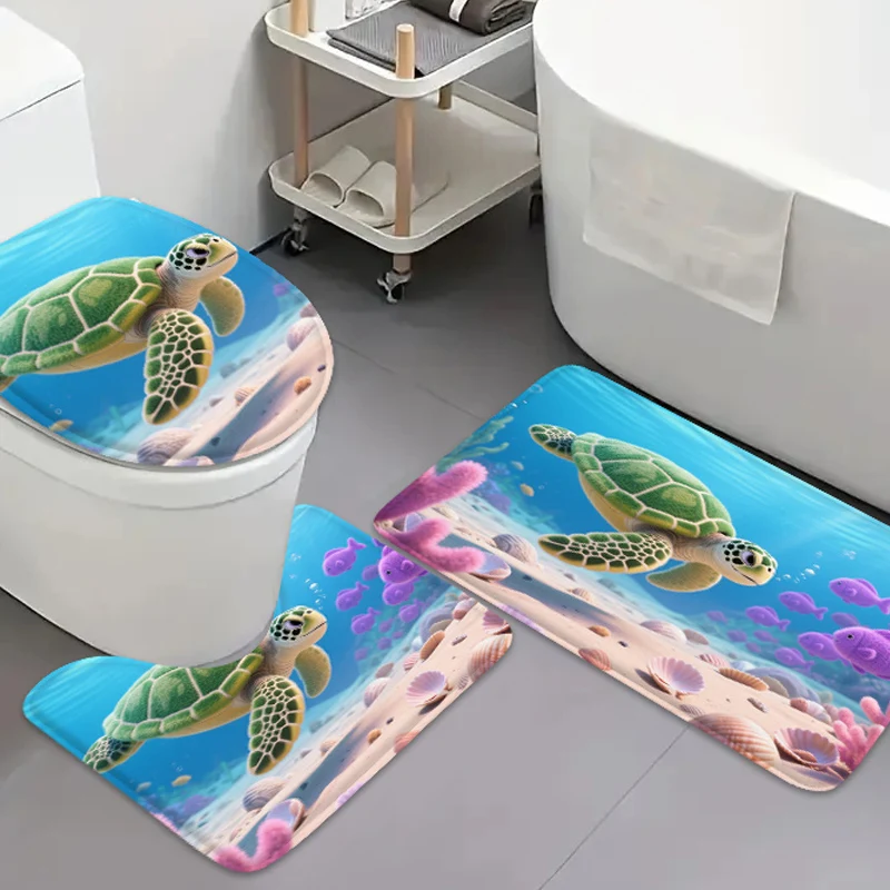 

3 шт., накладка на дверь ванной комнаты с рисунком коровы, накладка на крышку унитаза, U-образная впитывающая накладка для унитаза, ковер, противоскользящая накладка для ванной комнаты