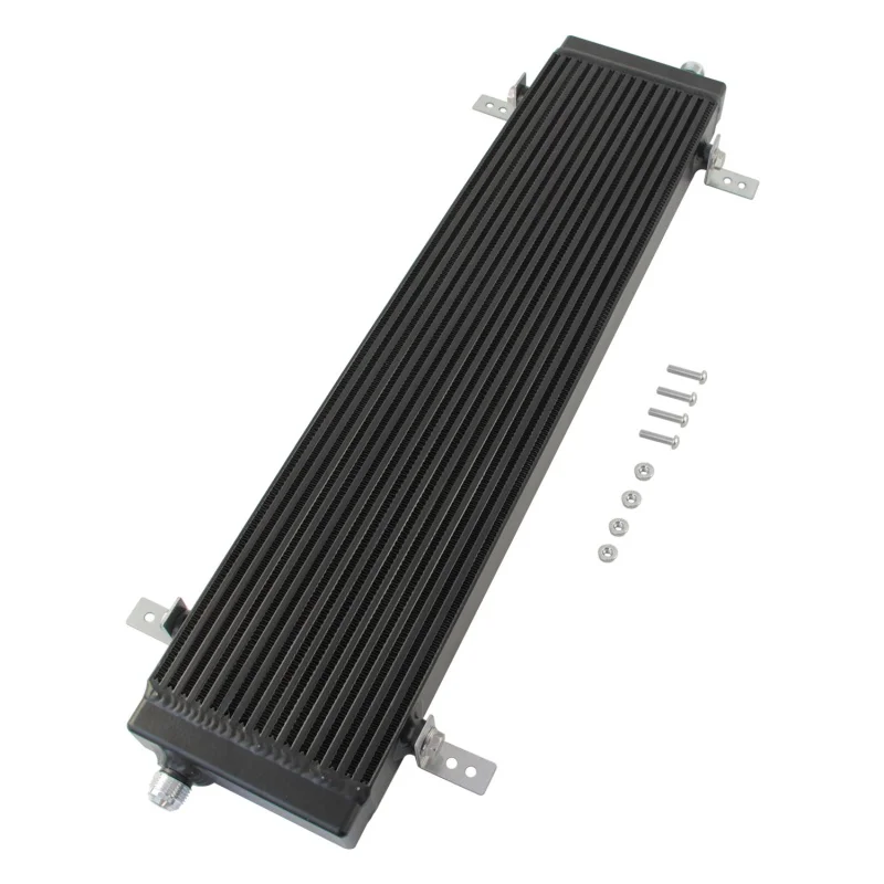 Universal Engine Single Cross Flow 10AN Durable Black/Silver Oil Cooler 7/8
