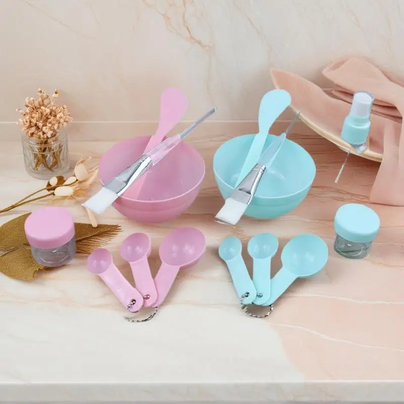8 ชิ้น/เซ็ตแปรงหน้าหน้ากากชามช้อนชุดแปรงหน้ากากบาร์ DIY เครื่องมือความงามผสมเครื่องมือ Skin Care อุปกรณ์แต่งหน้าผู้หญิง Skin Care
