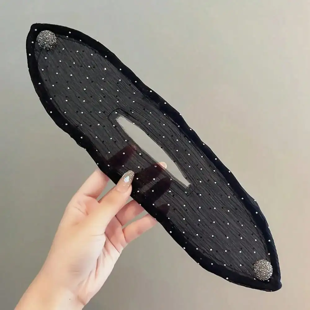Diadema de Pelo Mágica con Diseño Retorcido para Mujer, Lazo de Red, Donuts Negros, Diadema de Moño, Accesorios de Pelo Sencillos de Moda Coreana