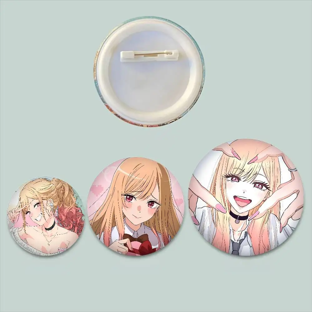 Cute My D-Dress Up Darling Badges 25 32 44 58 75 Mm Round Cosplay Pin Decor Fans Collect Friends Gifts Brooch Souvenir