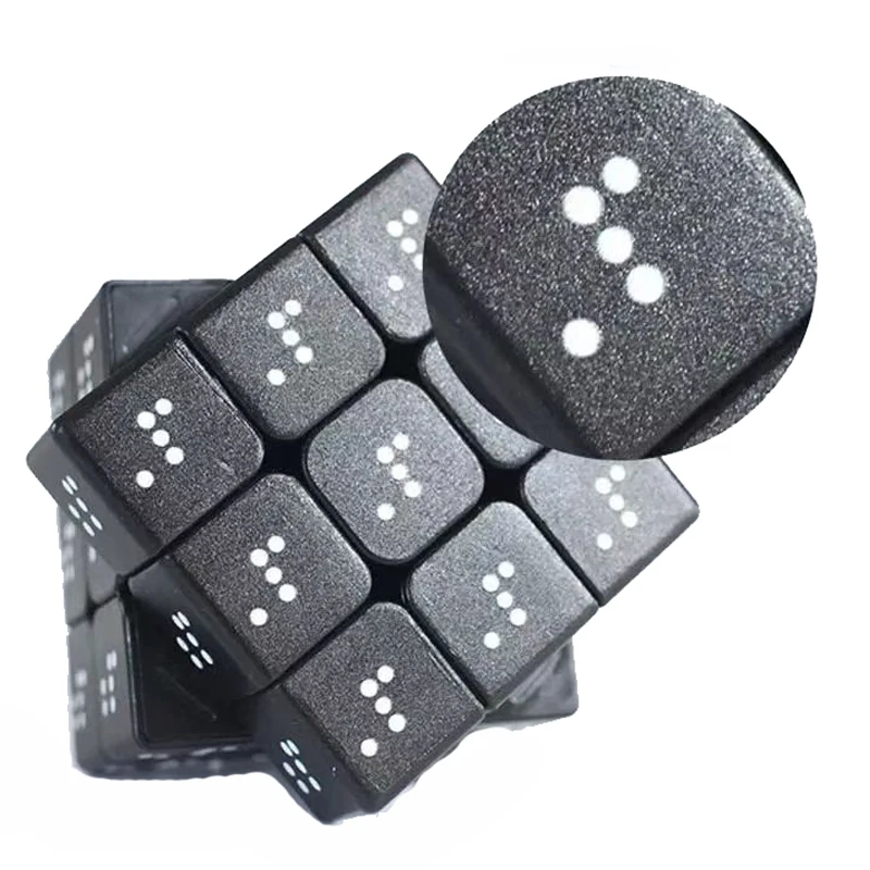 Braille Speed Cube 3x3x3 Giochi di ragionamento IQ Puzzle speciali per i personaggi ciechiVisione debole Facile rotazione e liscia