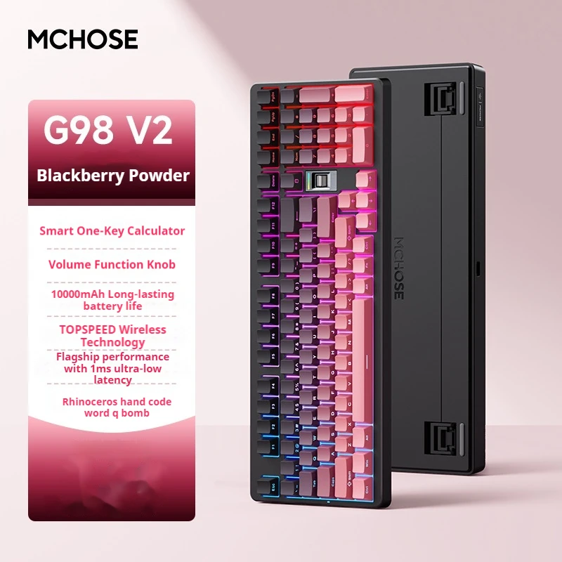 

MCHOSE G98 V2 Customization Mechanical Keyboard Gasket Wireless Three Mode Hot Swappable Gaming Mechanical Keyboard Computer