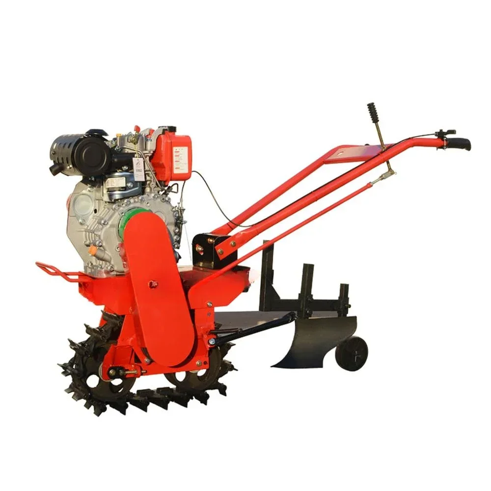 Hot sales170 Gasoline cultivator,chain track cultivator,wheel plough,micro tiller,trencher,fertilizer and seeder,rotary tiller