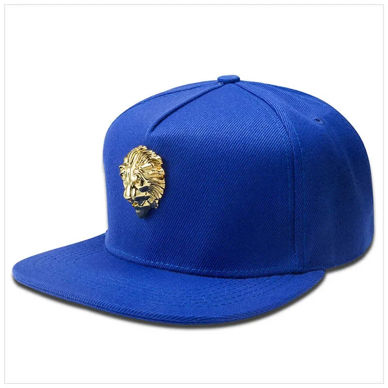 Männer Frauen Sommer Sport Sonnenschutz Hip Hop Punk Einstellbare Baumwolle Flachen Hut Niet Lion Kopf Schädel Sonnenschirm Baseball-Cap P53 – Detail 3