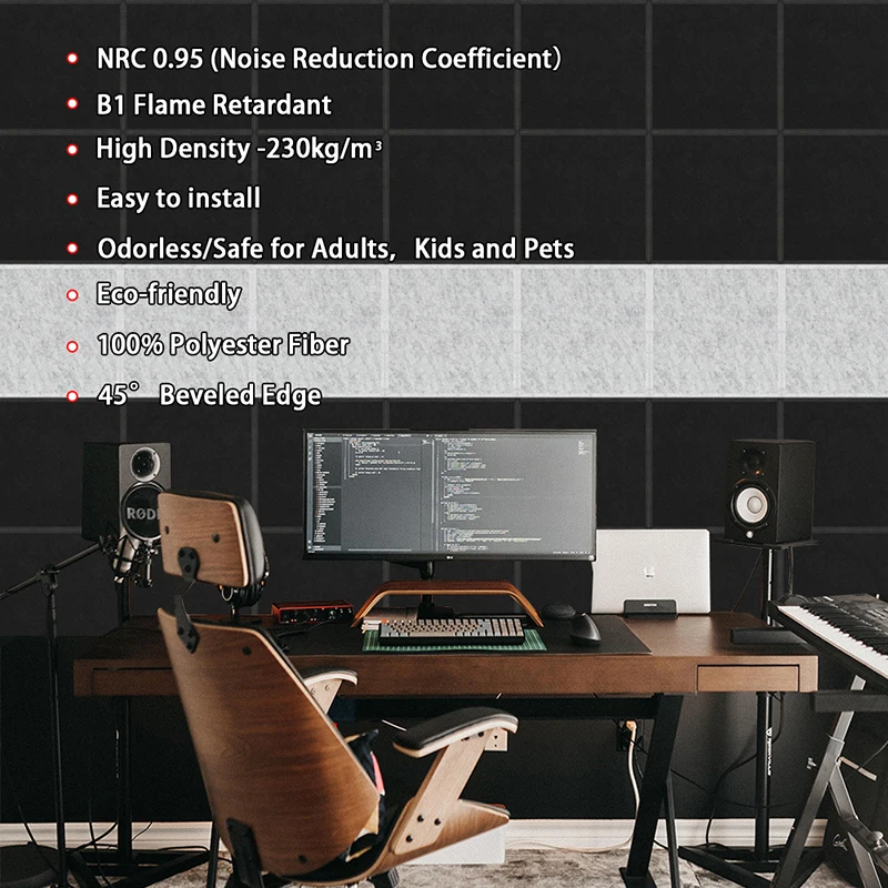 Imagem -02 - Material Insonorizado para Estúdio Isolamento Acústico Folha Insonorizada Tira de Vedação de Porta Painel de Parede