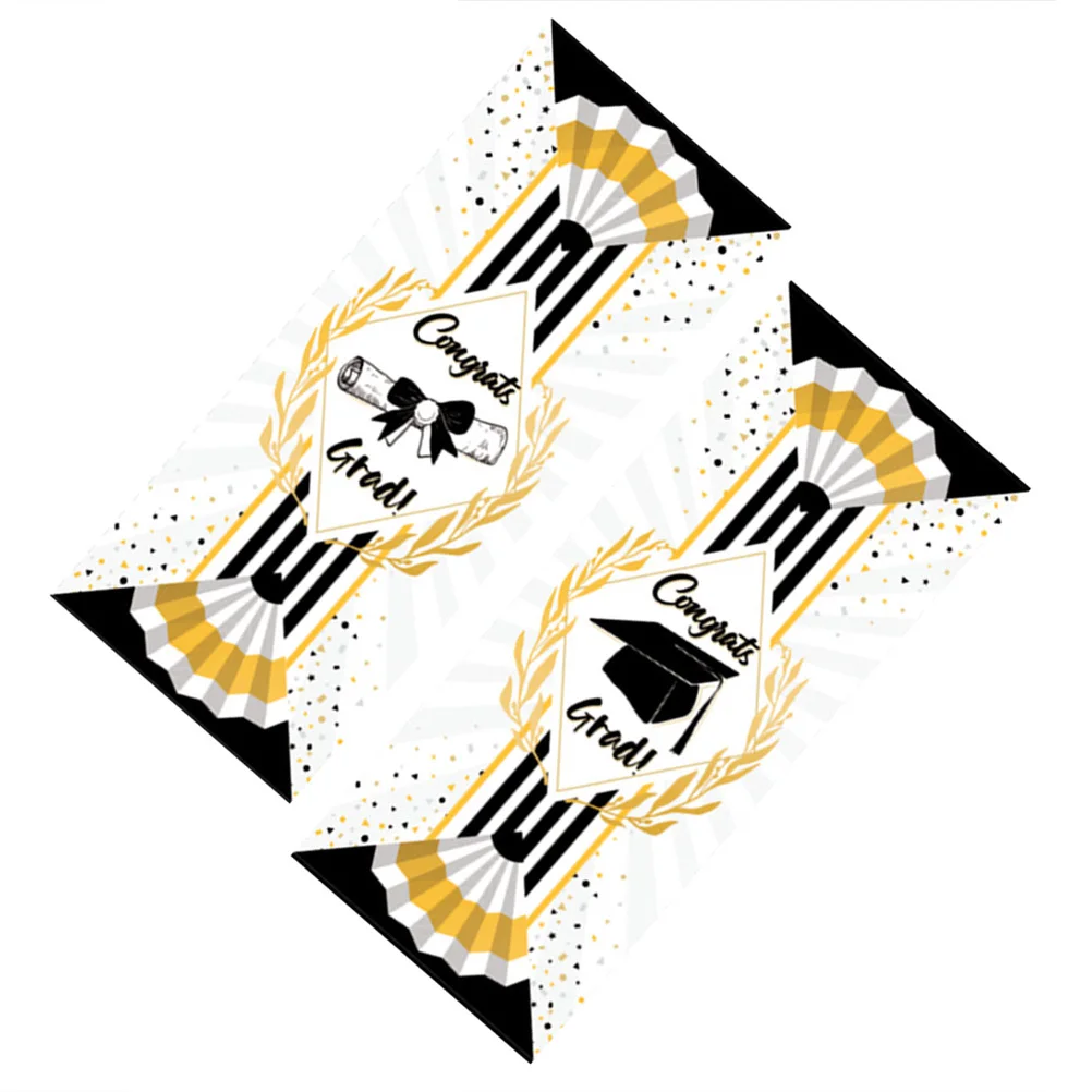 

1Pair Graduation Banner Couplet Decoration Photo Background Cloth Durable Polyester Material Indoor Outdoor Events Front Door